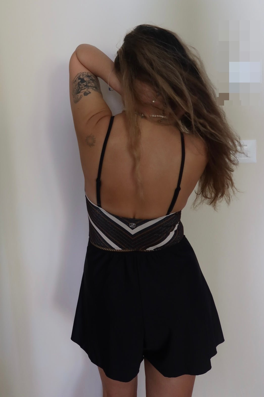 Overall Arava Black Skin Stripes - one piece - BiliBlond Swimwear