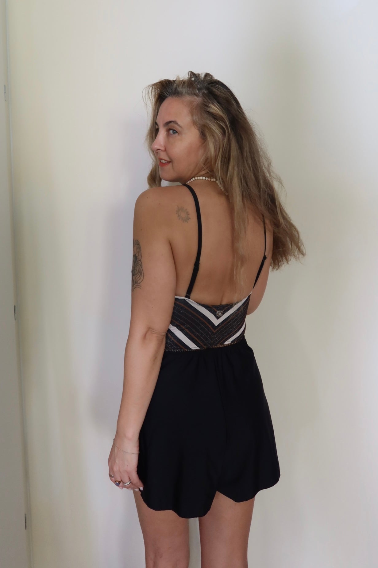 Overall Arava Black Skin Stripes - one piece - BiliBlond Swimwear