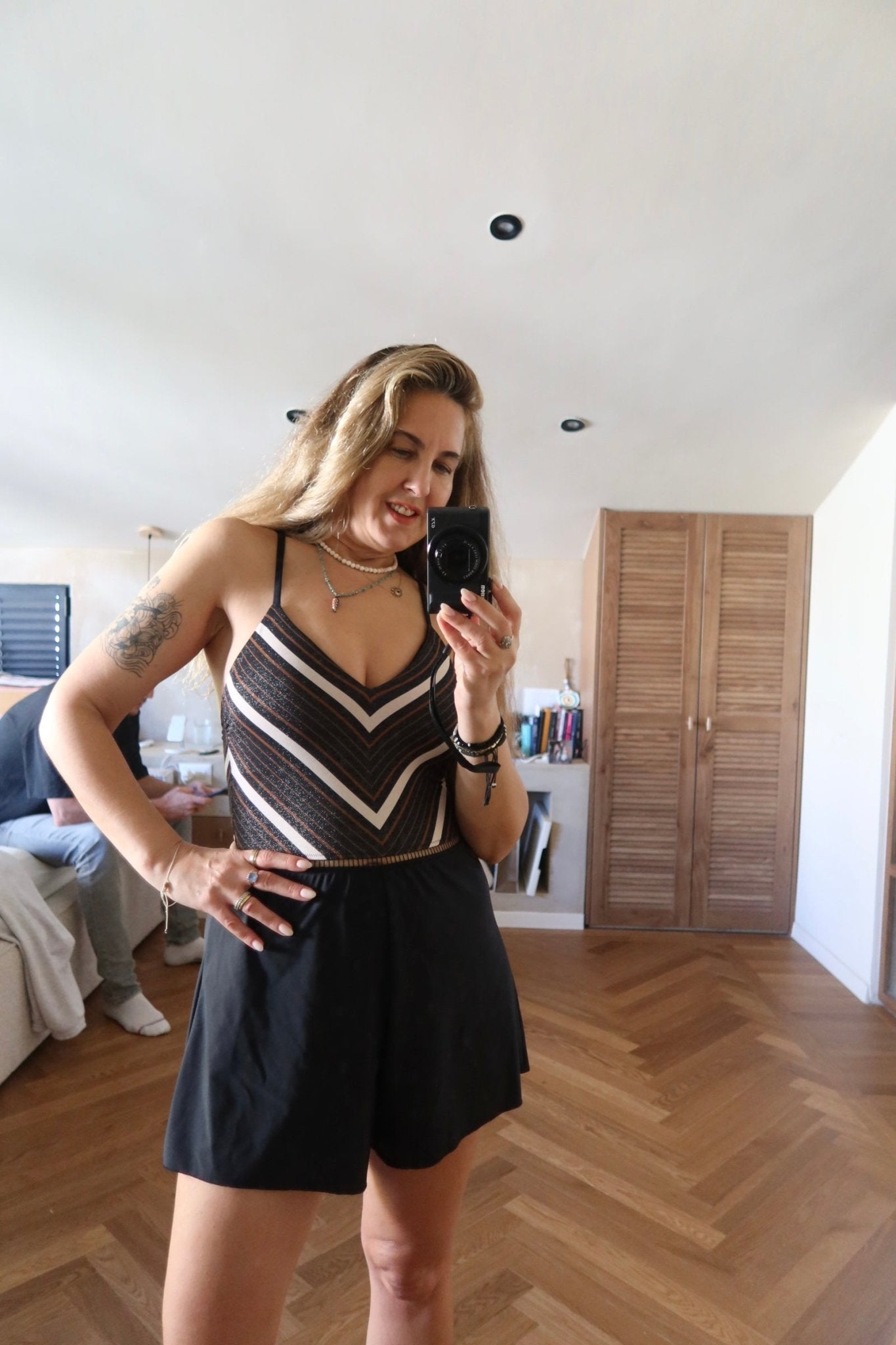 Overall Arava Black Skin Stripes - one piece - BiliBlond Swimwear