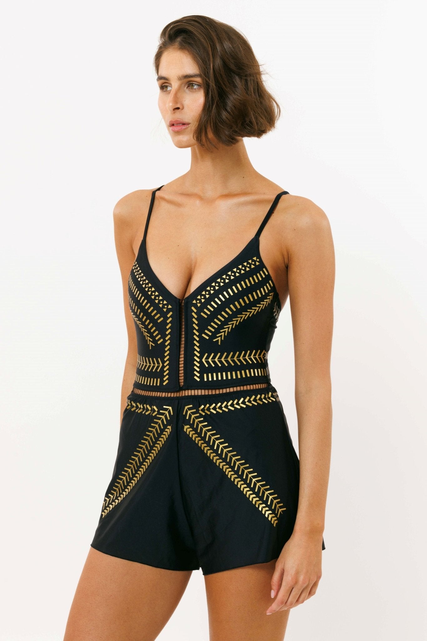 Overall Black Gold - one piece - BiliBlond Swimwear