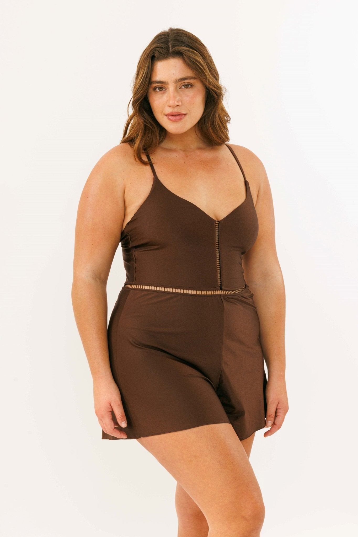 Overall Dark Brown - one piece - BiliBlond Swimwear