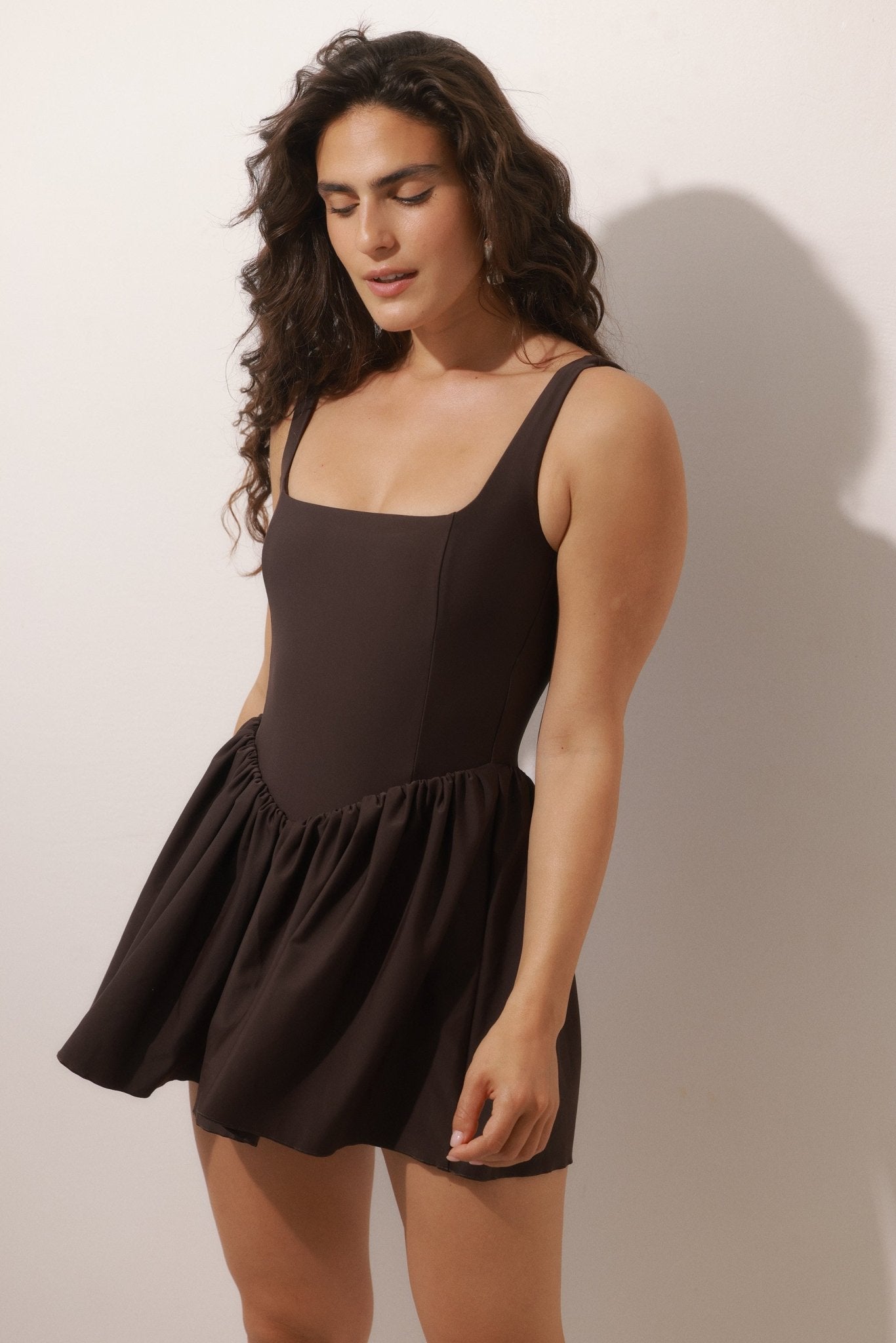 Overall dress to impress Brown - one piece - BiliBlond Swimwear