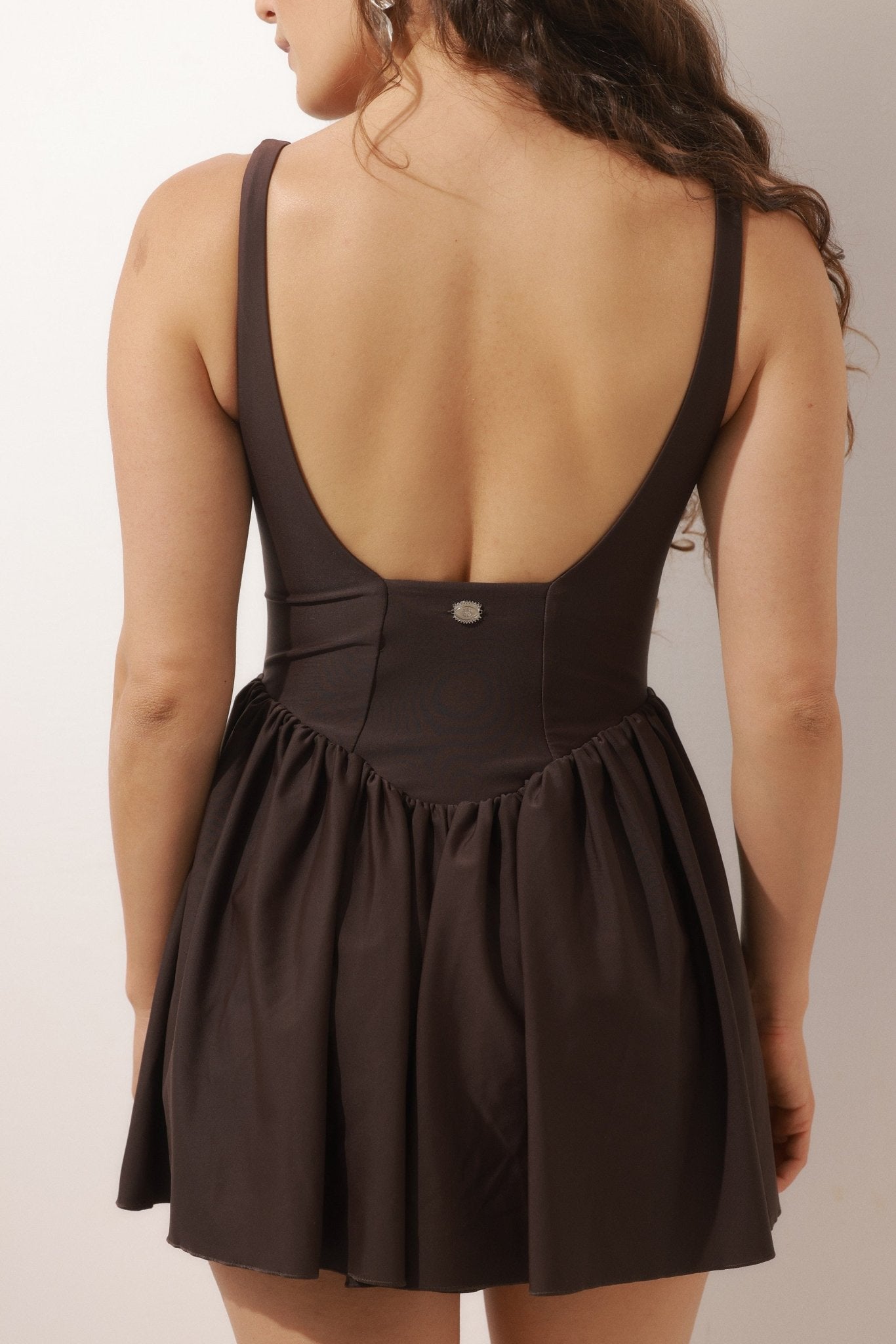 Overall dress to impress Brown - one piece - BiliBlond Swimwear