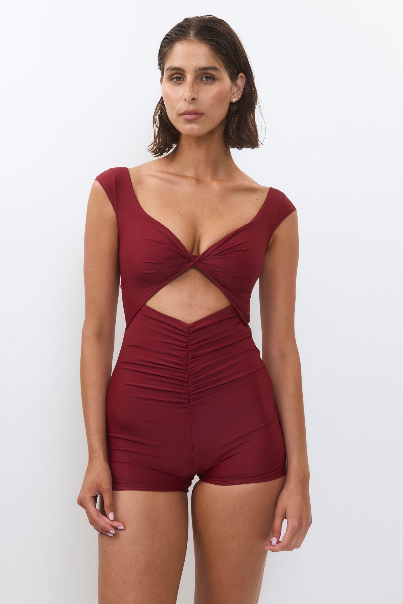 Overall Jordan Maroon - one piece - BiliBlond Swimwear