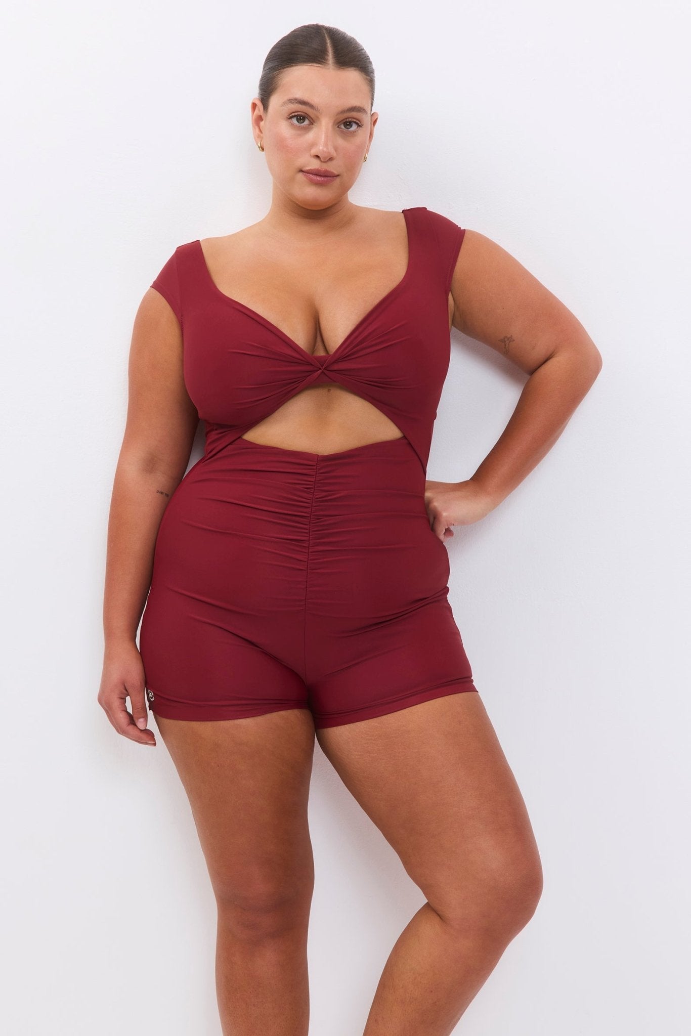 Overall Jordan Maroon - one piece - BiliBlond Swimwear