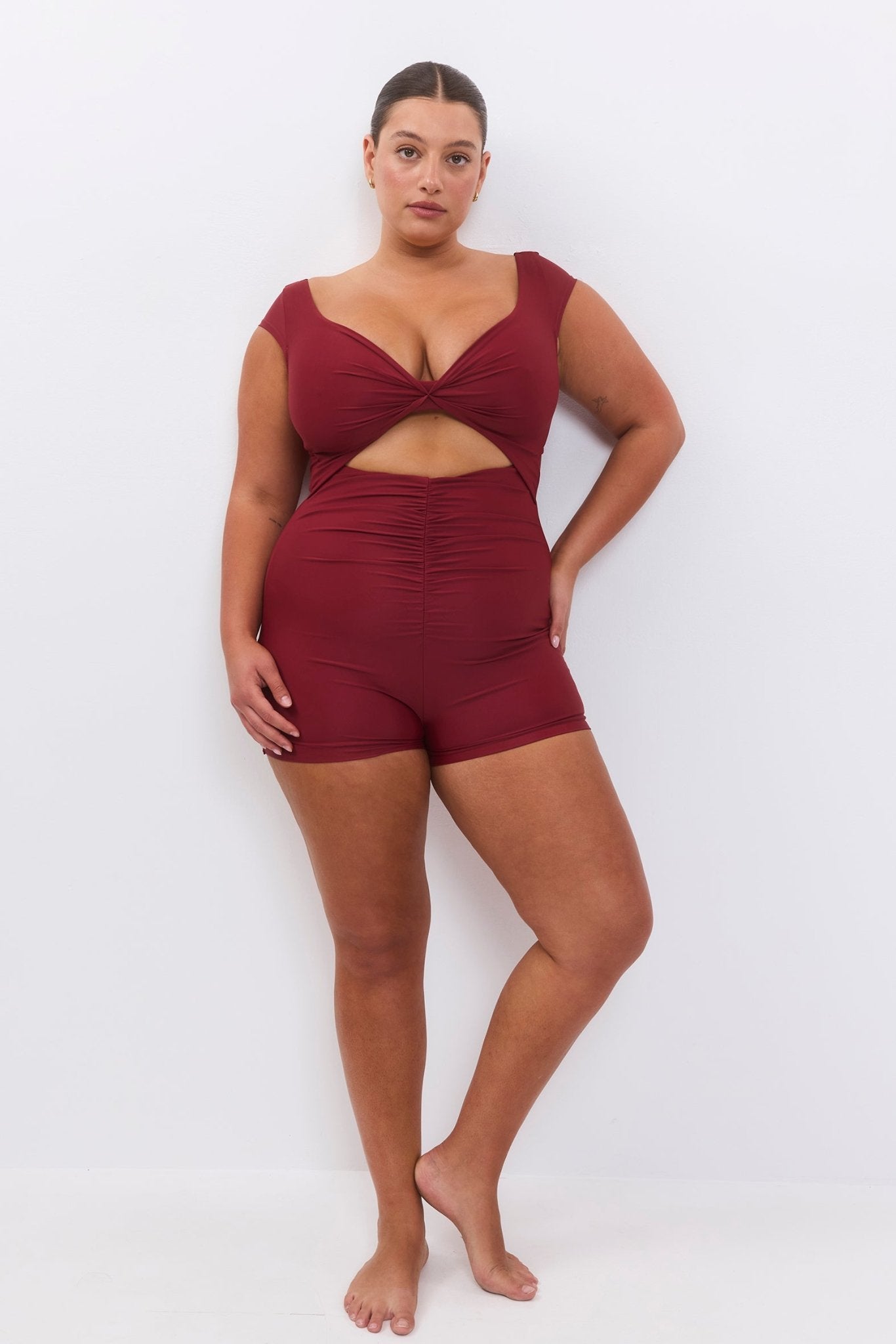 Overall Jordan Maroon - one piece - BiliBlond Swimwear