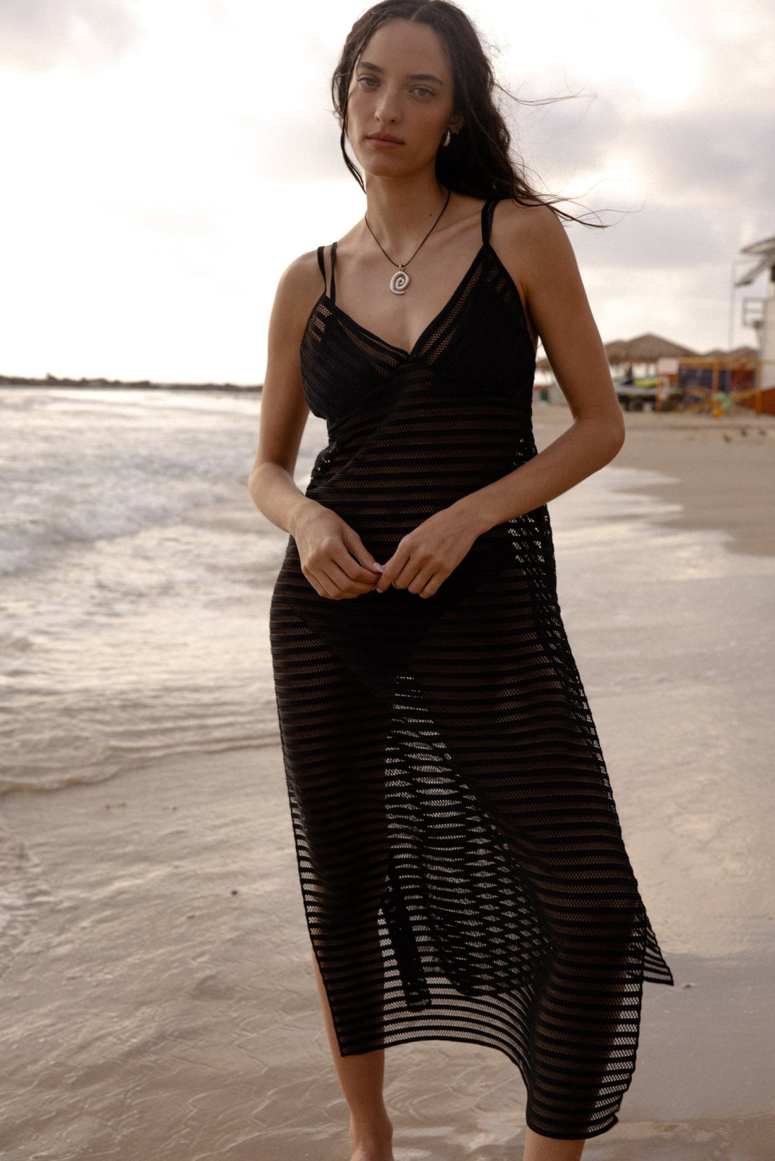 Shell dress black - biliblond ביליבלונד שמלה שחור קרושה