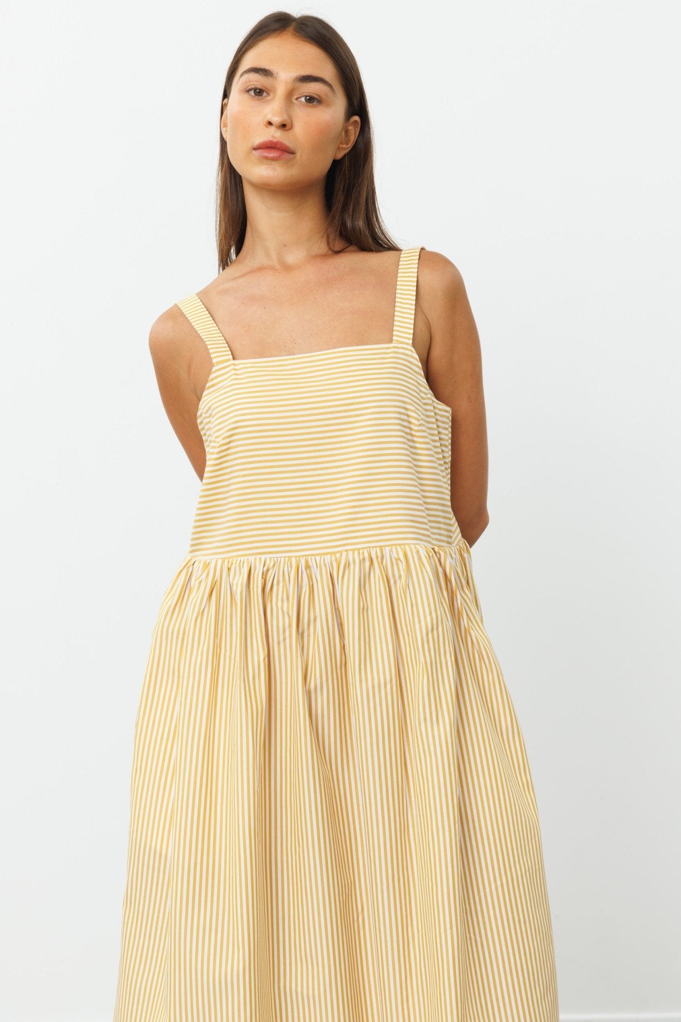 SUN Dress Yellow stripes - gallabia - BiliBlond Swimwear