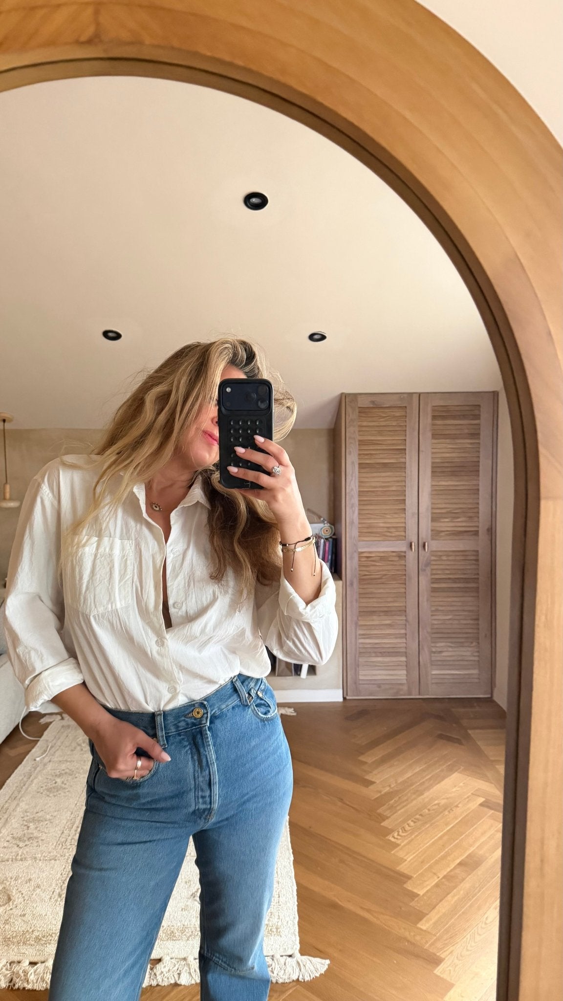 White Button - down shirt - gallabia - BiliBlond Swimwear