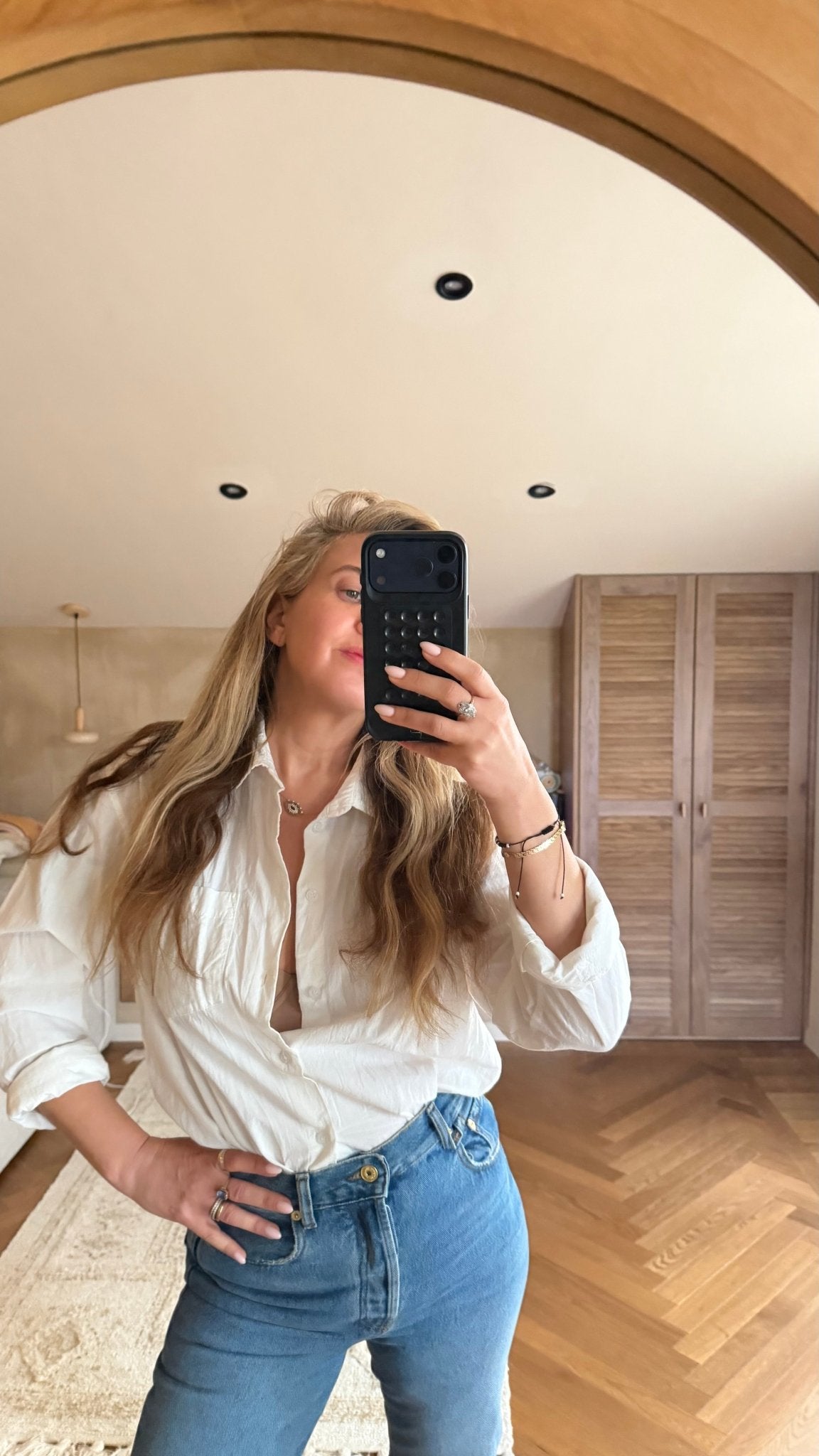 White Button - down shirt - gallabia - BiliBlond Swimwear