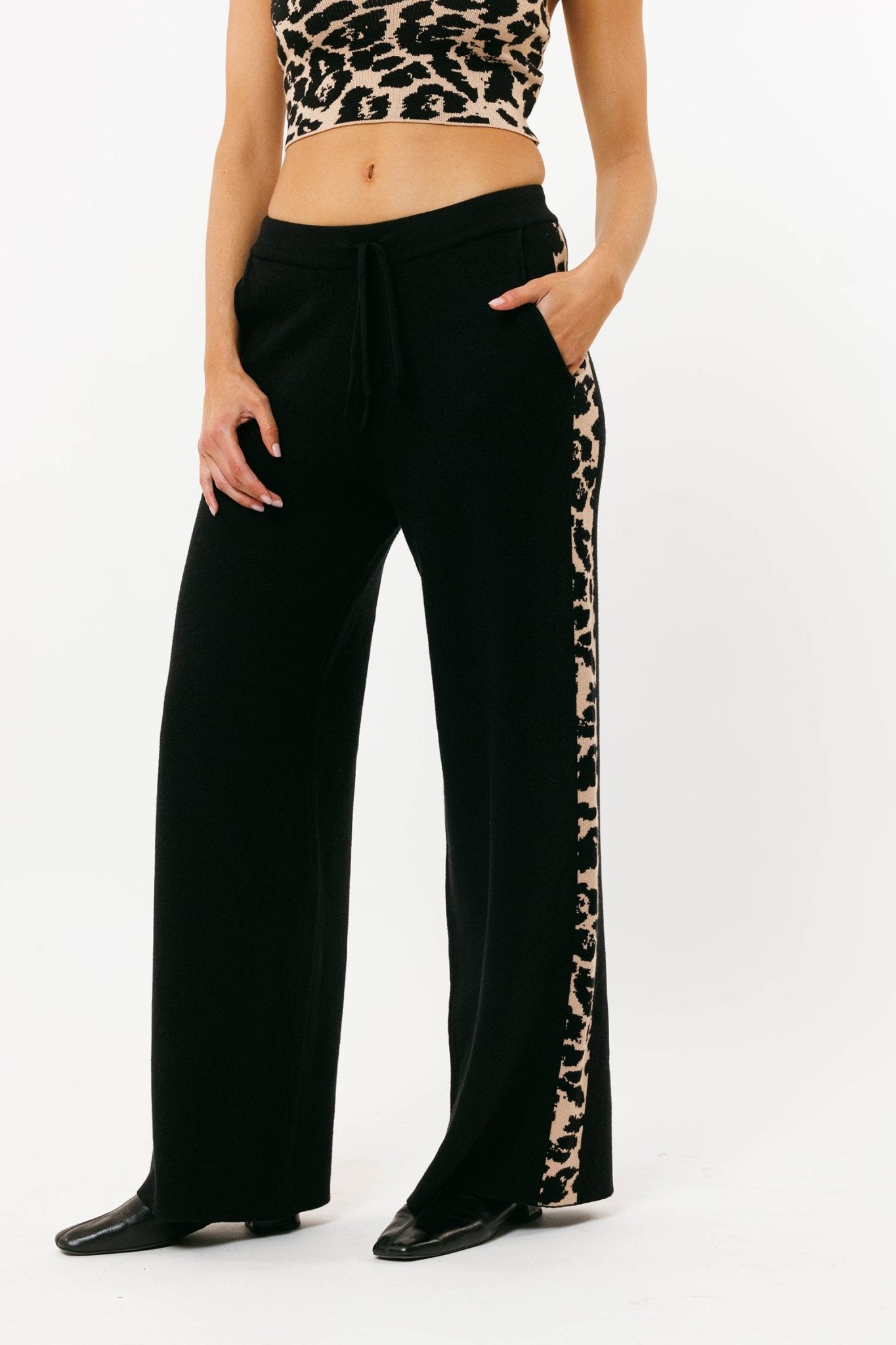 Wide Leg Leopard Pant - knit set - BiliBlond Swimwear