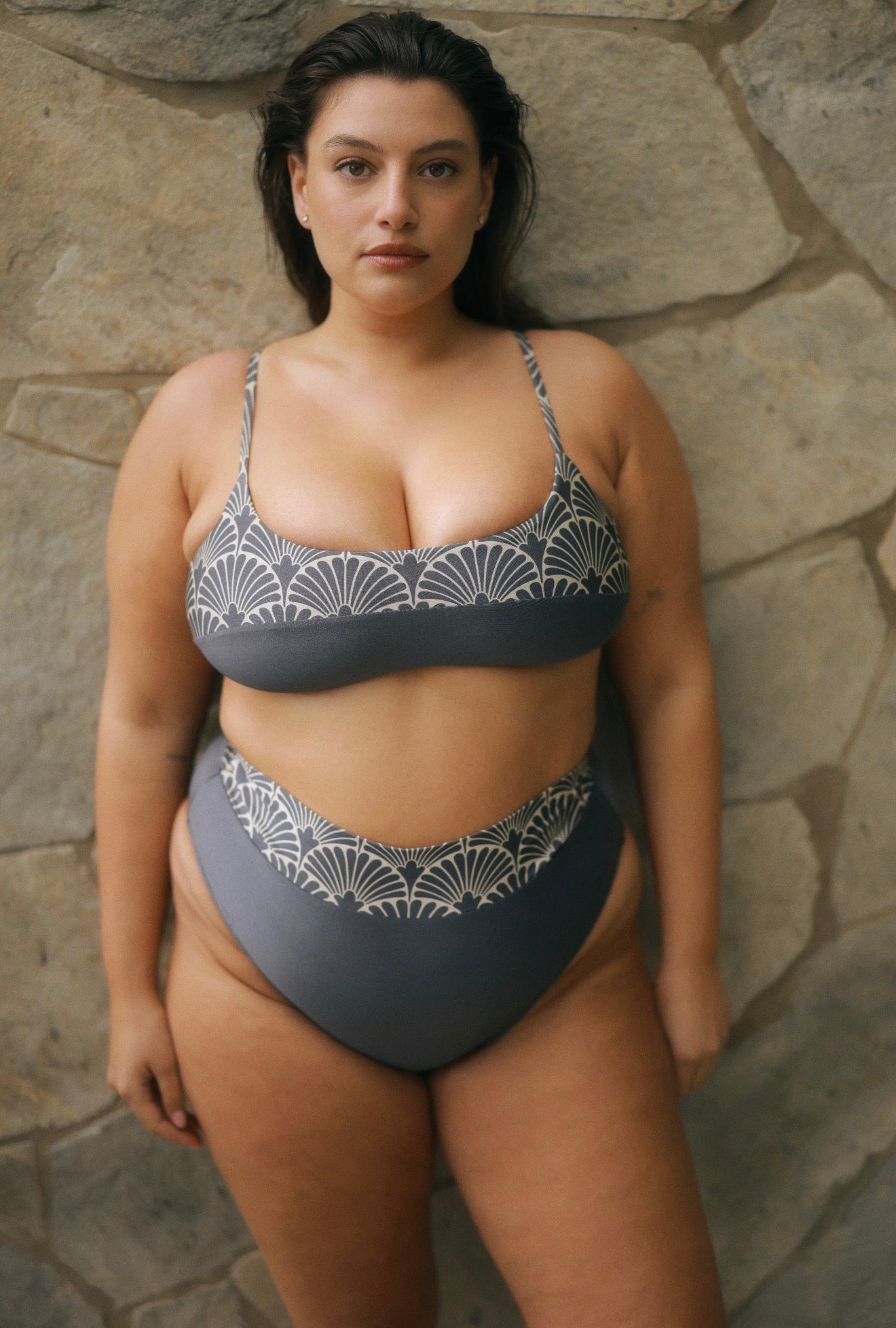 Yumi Bottom Shiny Leaf - BIKINI -BiliBlond Swimwear