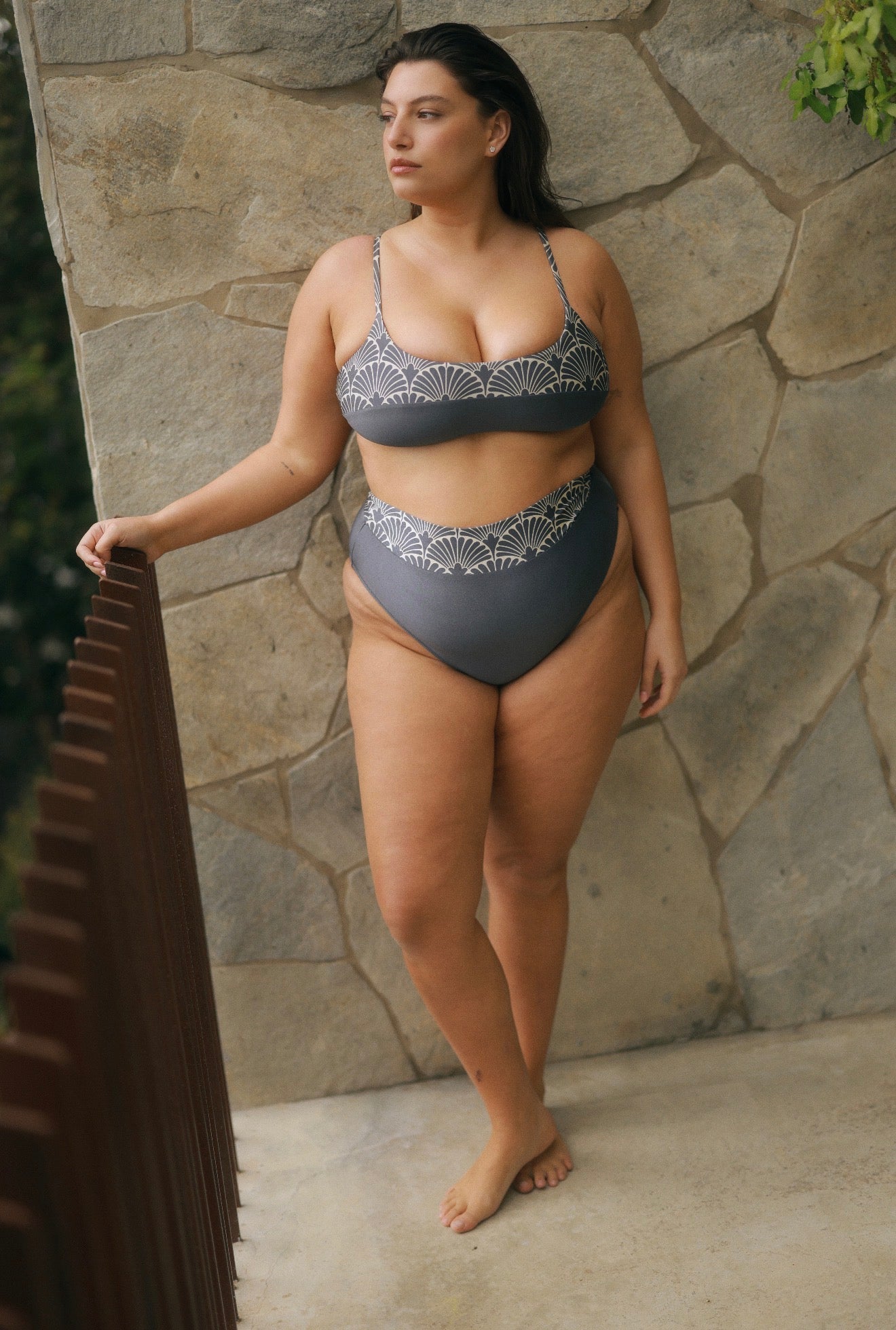 Yumi Bottom Shiny Leaf - BIKINI -BiliBlond Swimwear