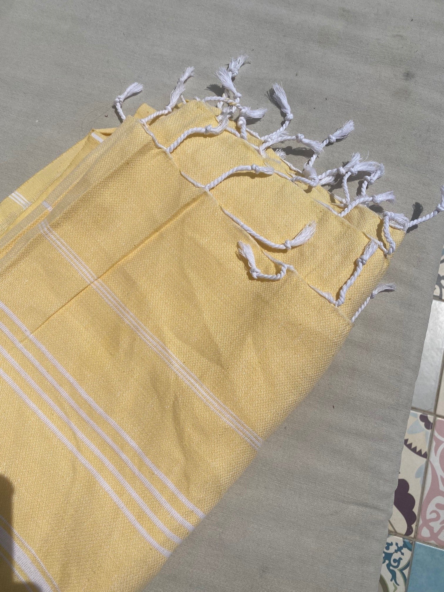 The Yellow Stripes beach towel - jewelry -BiliBlond LTD